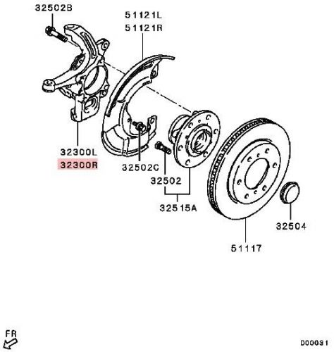 Steering knuckle front right mitsubishi pajero sport ks3w 2.5d