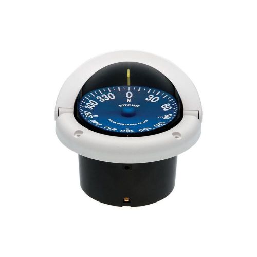 Ritchie ss1002w ss-1002w supersport flush mount compass, white with blue dial,