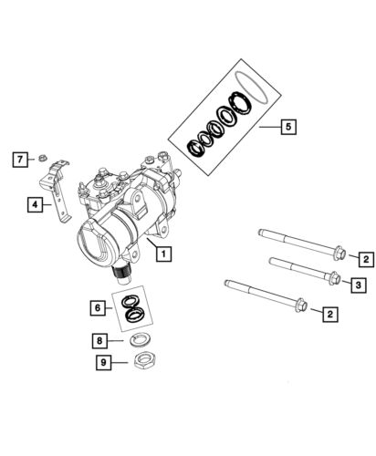 Genuine mopar power steering gear remanufactured r5154349ab