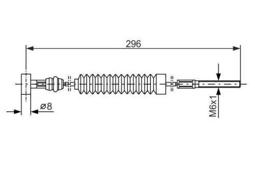 Handbrake cable fits toyota corolla e10, e11 2.0d front centre 92 to 01 bosch