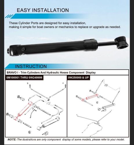 Trim tilt ram cylinder port for mercruiser bravo 8m0108279 9b-121-02 #98703a26