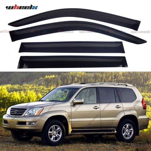 Tape-on rain guard window visor jet black 4pcs for 2003-2009 lexus gx470