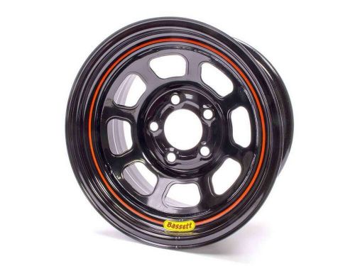 Bassett d-hole 15x10 5x5 black spun 8 spoke d-hole lightweight bas02055