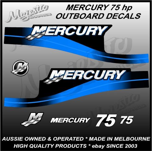 Mercury - 75 hp  - decals - outboard motor decals