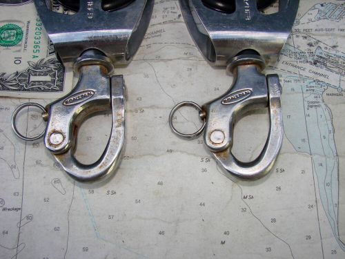 Pair garhauer ss ball bearing sailboat snapshackle blocks-vang-mainsheet-beauts-