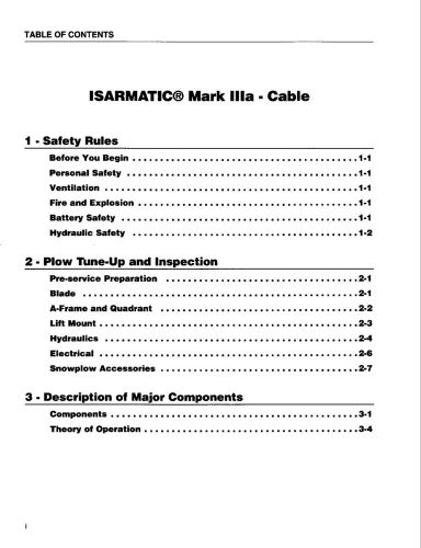 Western snowplow cable controlled isarmatic mark iiia owner&#039;s &amp; service manual