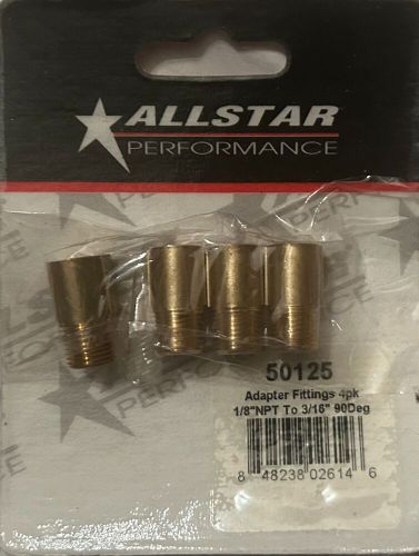 Allstar adapter brake 1/8npt male to 3/16 90 degree 4pk all50125