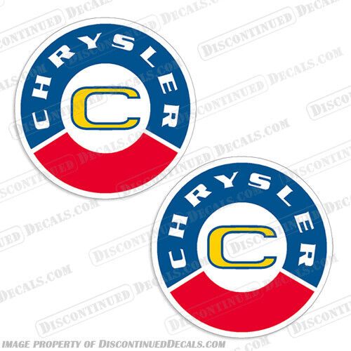 Fits chrysler logo emblem boat decals (set of 2) - style 2 - 8&#034; round