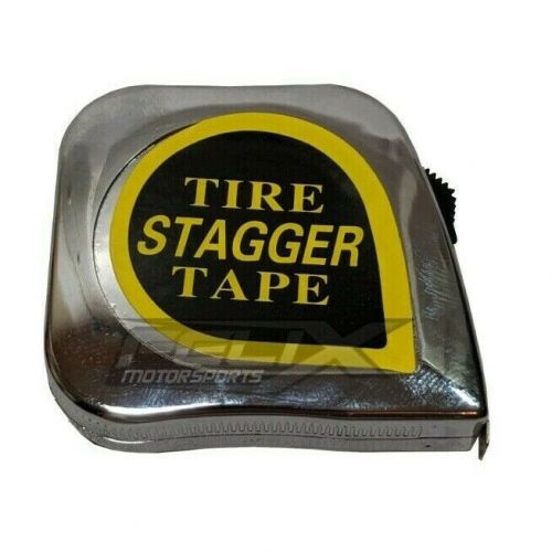 (4 pack) 10&#039; racing tire stagger tape measure magnetic back chrome plated race