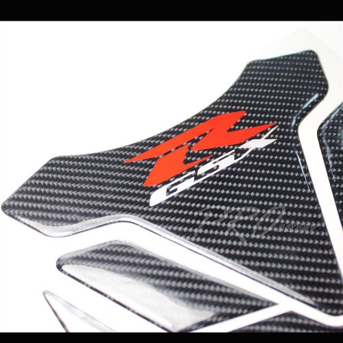 Real carbon fiber custom tank pad+8&#034;3d logo+gsxr emblem sticker chrome+red kit