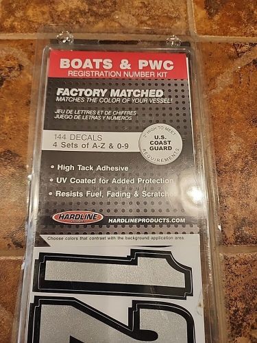 Hardline boat &amp; pwc registration number kit 3” high 144 decals siblk320