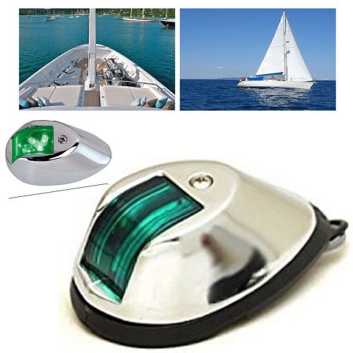 1pc stainless steel marine green navigation light boat led side port light 12v