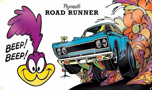 Large banner flag 3x5ft [plyamouth road runner]garage room decora 18203-2