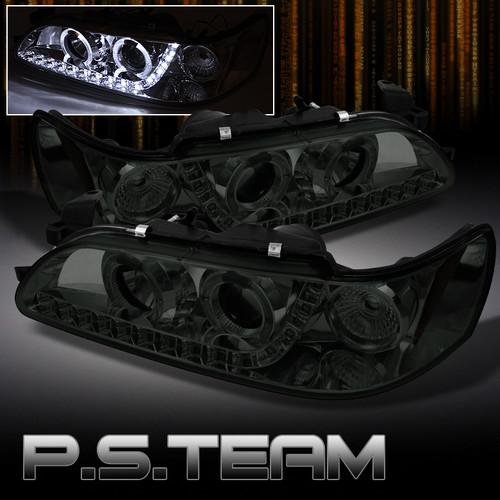 Smoked 93-97 corolla halo projector head ligths w/daytime led running fog lamp