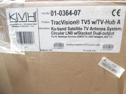 Kvh tracvision tv5 w/ tv-hub a ku-band satellite tv antenna 01-0364-07- new