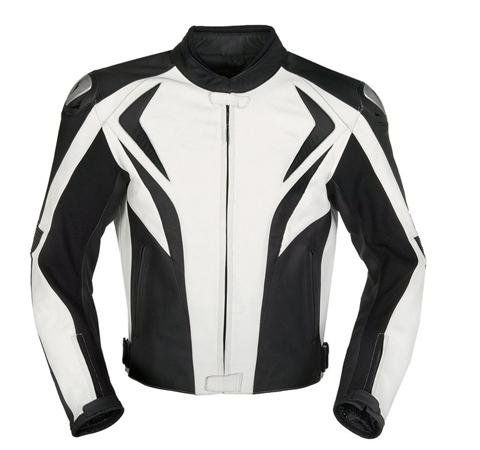 2013-black/white-leather motorcycle jacket motorbike jacketbiker armour jacket