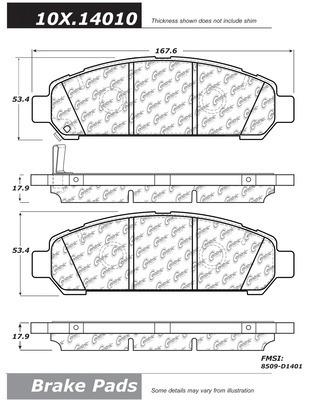 Centric 104.14010 brake pad or shoe, front