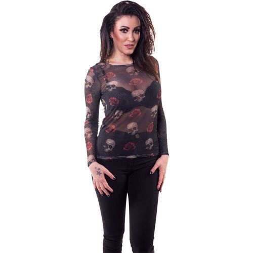 Lethal threat women&#039;s floating skulls sheer shirt