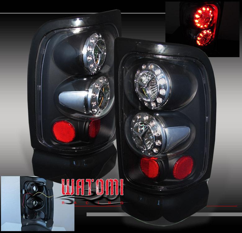 94-01 dodge ram led altezza tail lights black 98 99 00