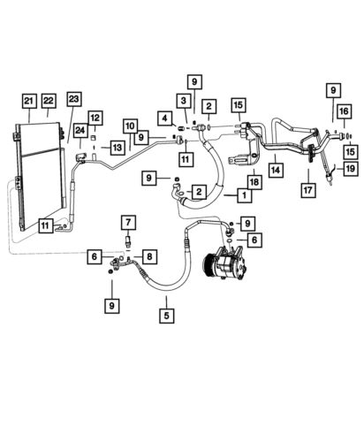 Genuine mopar a/c suction and liquid line 68217217af