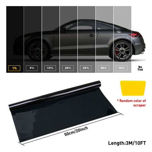 1 heat uv rejection nano 1%vlt tint window car film 20inch*10ft home usa