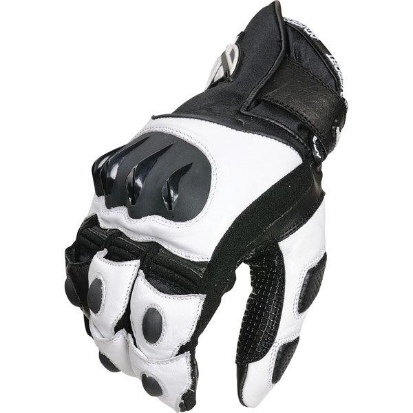 White/black l agv sport freestyle leather/textile glove