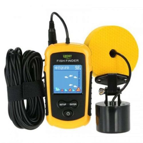 Lucky ff1108 fish finder portable wireless yellow lithium fish finders, depth so