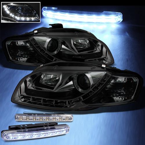 Led bumper fog+smoke 06-08 audi a4 s4 drl r8 led projector headlights head light