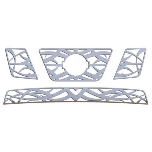 Nissan frontier 05-08 stainless tribal front metal grille trim cover insert