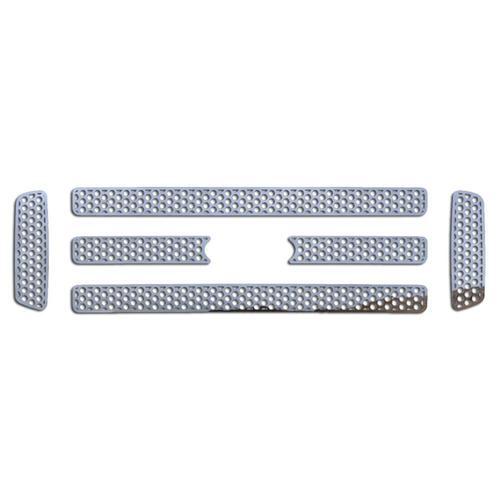 Ford superduty 05-07 stainless circle punch front metal grille trim cover insert