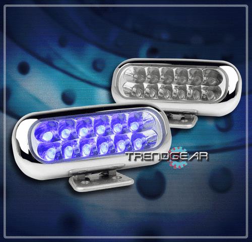 Universal bumper blue led fog lights lamps nissan pontiac scion subaru toyota vw