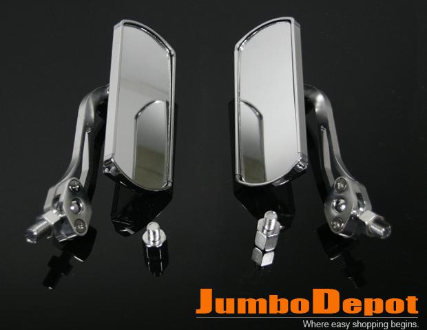 Motorcycle alloy rear view silver clear mirrors kit for kawasaki 8mm 10mm thread