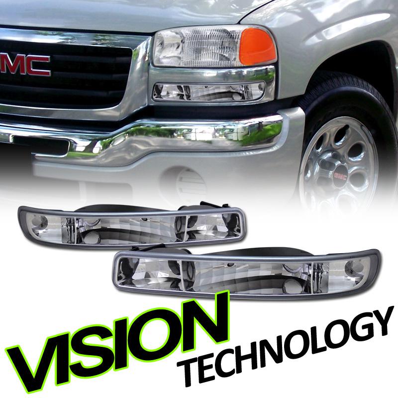 Gmc 00-06 yukon/xl 99-07 sierra chrome bumper/corner turn signal/parking lights