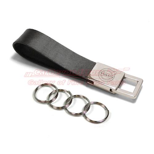 Purchase Volvo Multilink Black Leather Key Chain, Key Ring, Official ...