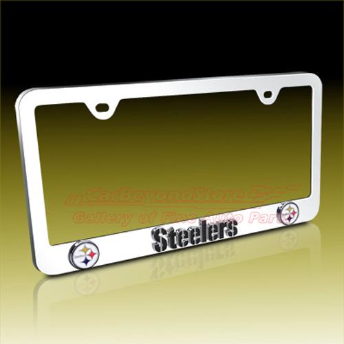 Nfl pittsburgh steelers 3d chrome metal license plate frame, licensed + freegift