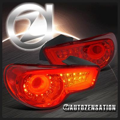 12-13 scion frs / subaru brz / toyota 86 red led rear tail brake lights