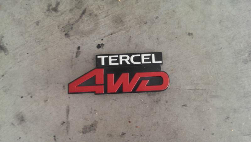 Toyota tercel 4wd rear trunk emblem