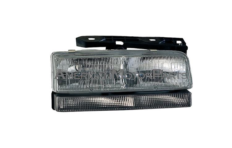 Driver replacement headlight w/o black trim signal light buick lesabre park ave