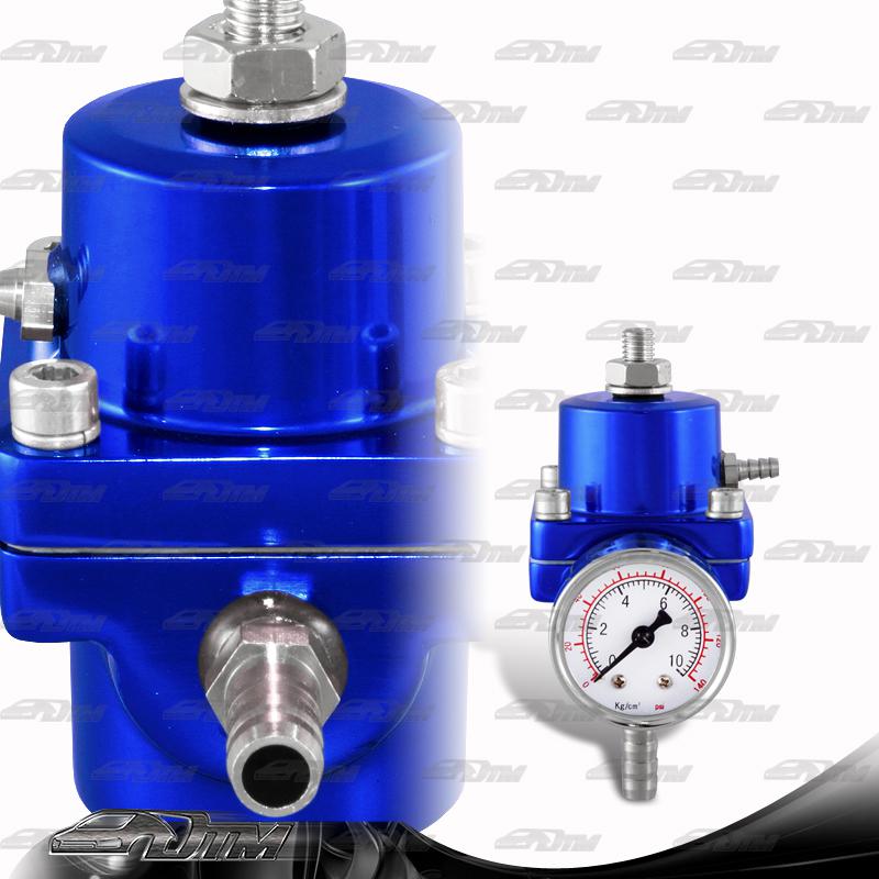 Universal jdm style adjustable fuel pressure regulator - blue