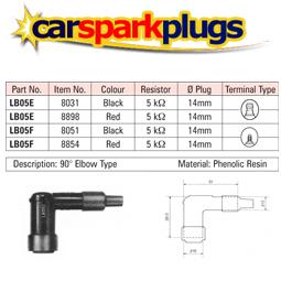 1x ngk resistor spark plug cap lb05e red (8898)