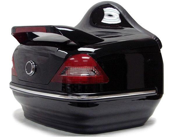 Black motorcycle trunk w/taillight for harley honda yamaha suzuki vulcan cruiser