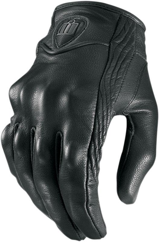 Icon pursuit leather non perforated womens stealth glove 2013 motorcycle gloves