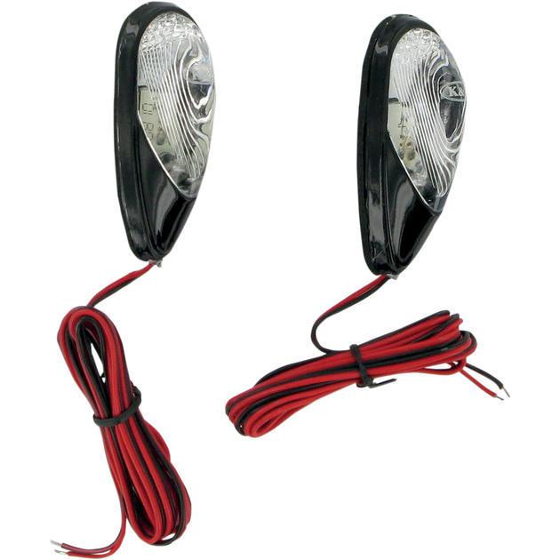 K&s mini flush mount marker light set with bolt black red