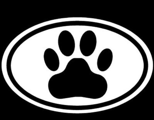 Paw cat dog euro love sticker oval window decal vinyl car truck laptop wall