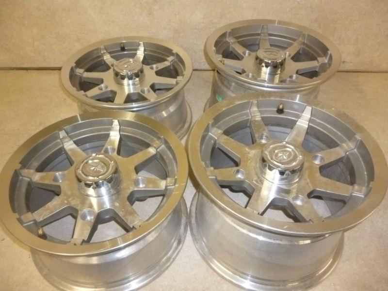 09 polaris ranger crew 700 oem stock aluminum wheels front rear 12" set of 4 #mi