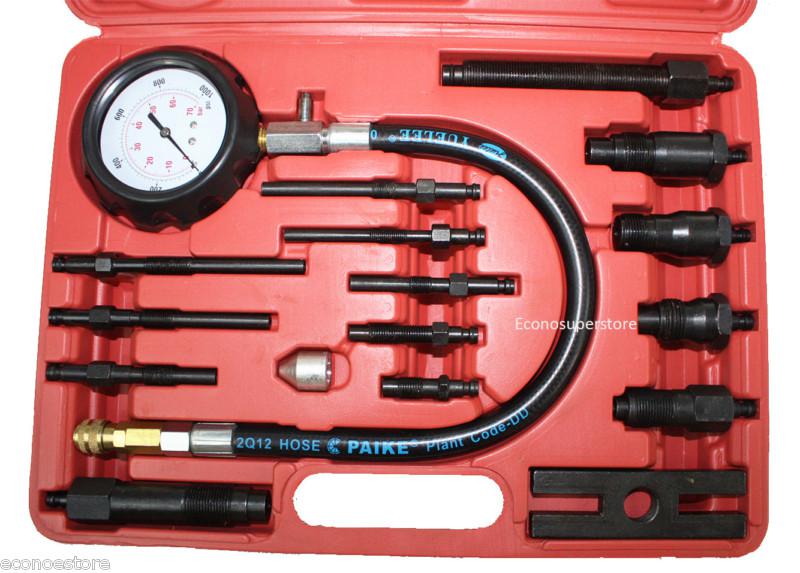  diesel engine quick cylinder pressure tester meter kit glow plug injector adapt