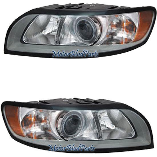 08-11 volvo s40 v50 halogen headlights headlamps left + right pair