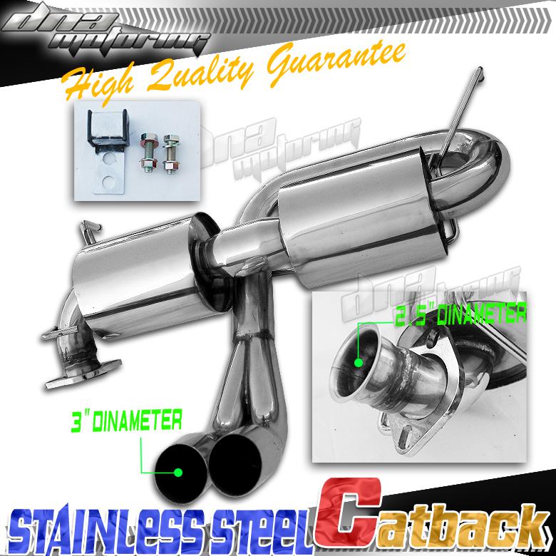 Mr2 mrs mr-2-s-spyder stainless steel dual tip muffler catback exhaust cat back 