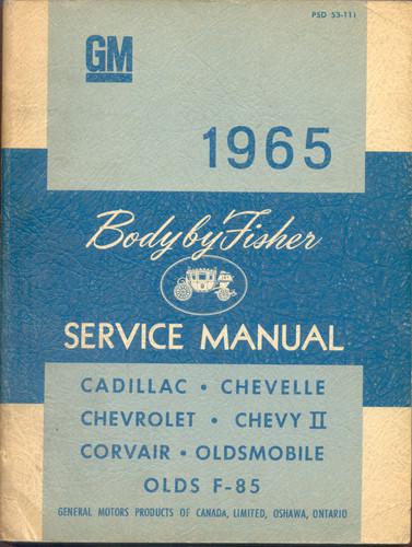 1965 fisher body - service manual inc convertibles - chevrolet corvair chevelle