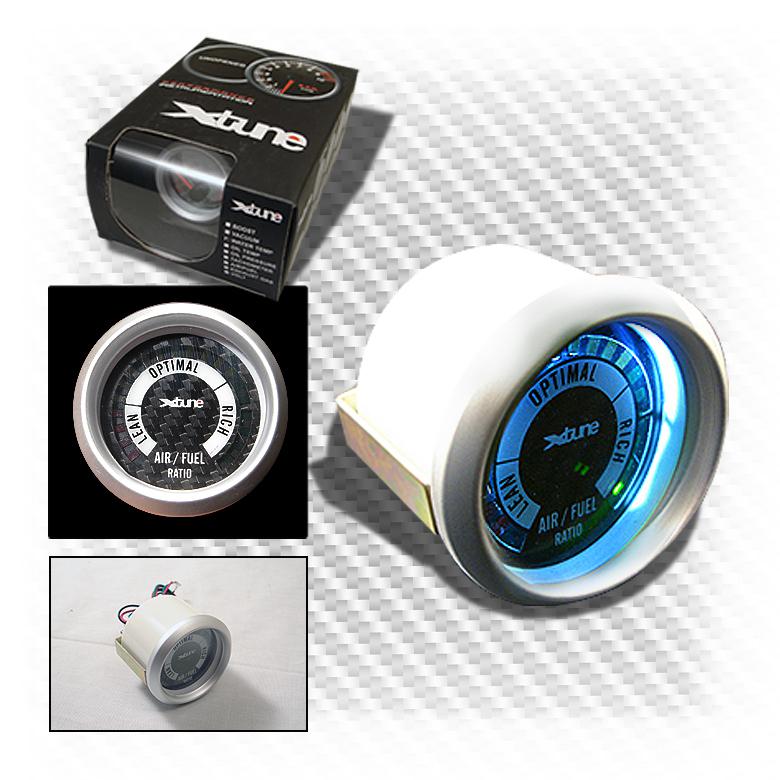 52mm digital real carbon fiber face air fuel ratio gauge w/blue led back light